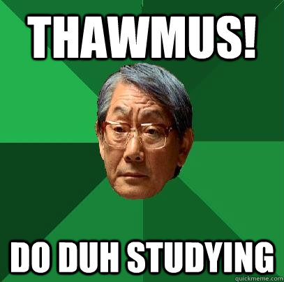 THAWMUS! DO DUH STUDYING  High Expectations Asian Father