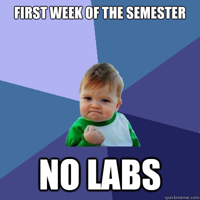 First week of the semester no labs  Success Kid