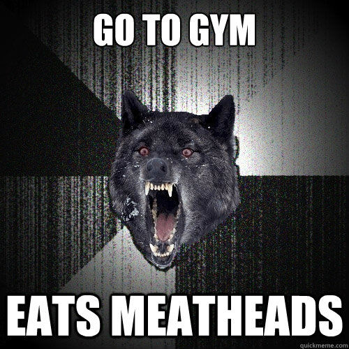 Go to gym eats meatheads  Insanity Wolf