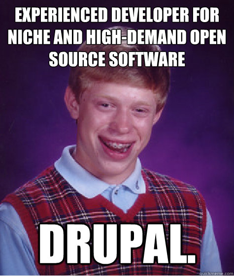 Experienced developer for niche and high-demand open source software Drupal. - Experienced developer for niche and high-demand open source software Drupal.  Bad Luck Brian