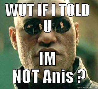 wut ? - WUT IF I TOLD U IM  NOT ANIS ? Matrix Morpheus