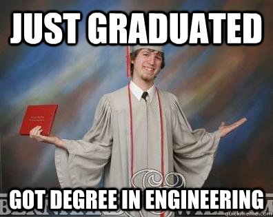 just graduated got degree in engineering  