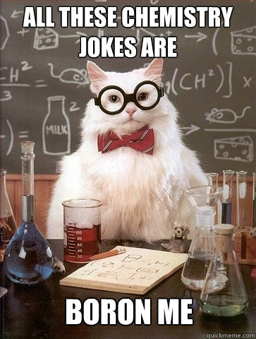 All these chemistry jokes are boron me - All these chemistry jokes are boron me  Chemistry Cat