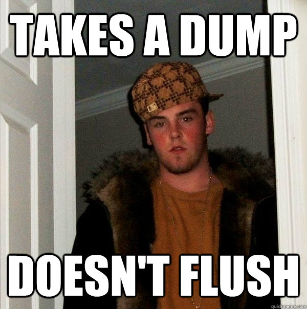 takes a dump doesn't flush   Scumbag Steve