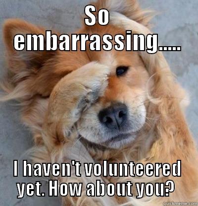 SO EMBARRASSING..... I HAVEN'T VOLUNTEERED YET. HOW ABOUT YOU?  Misc