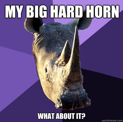 My big hard horn What about it?  Sexually Oblivious Rhino