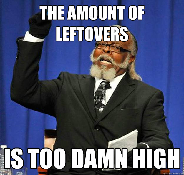 The Amount of leftovers Is too damn high  Jimmy McMillan