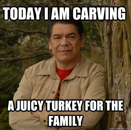 today I am carving a juicy turkey for the family - today I am carving a juicy turkey for the family  Successful Aboriginal Man