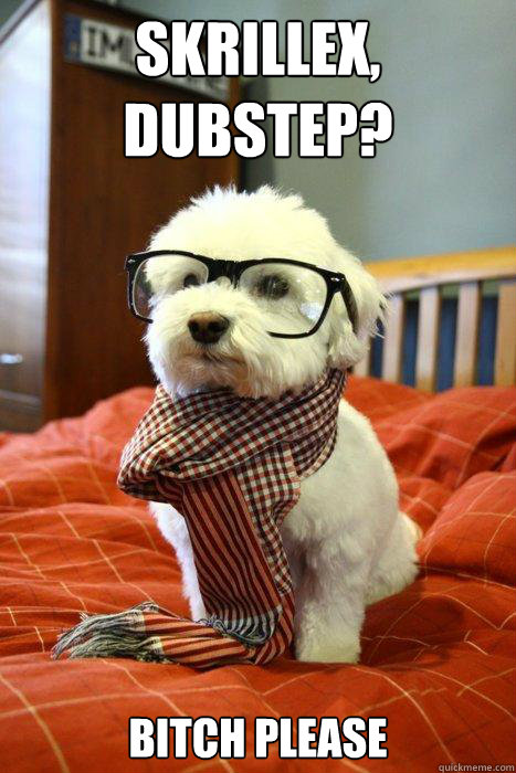 skrillex, dubstep? bitch please  Hipster Dog