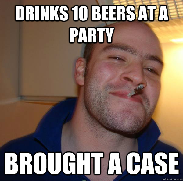 Drinks 10 beers at a party brought a case - Drinks 10 beers at a party brought a case  Misc