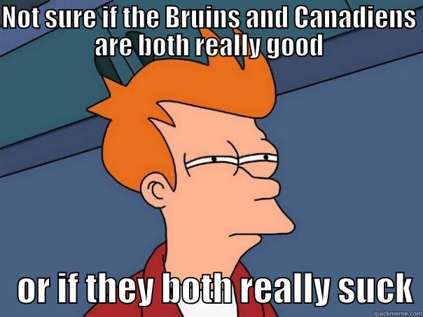 NOT SURE IF THE BRUINS AND CANADIENS ARE BOTH REALLY GOOD    OR IF THEY BOTH REALLY SUCK Futurama Fry