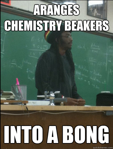 Aranges  chemistry beakers  INTO A BONG  Rasta Science Teacher