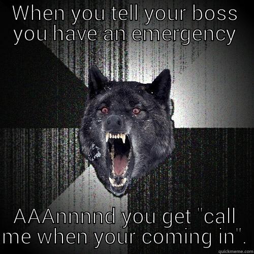 Like a boss - WHEN YOU TELL YOUR BOSS YOU HAVE AN EMERGENCY AAANNNND YOU GET 