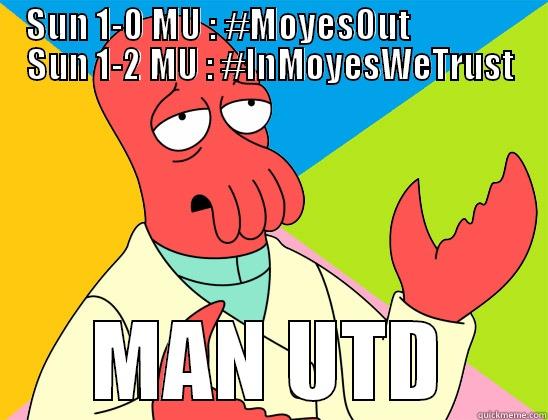 man utd - SUN 1-0 MU : #MOYESOUT                SUN 1-2 MU : #INMOYESWETRUST MAN UTD Futurama Zoidberg 