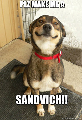 PLZ make me a SANDVICH!!  Good Dog Greg