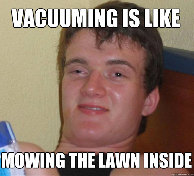 Vacuuming is like mowing the lawn inside - Vacuuming is like mowing the lawn inside  10guy