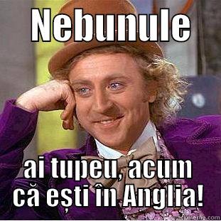     NEBUNULE     AI TUPEU, ACUM CĂ EȘTI ÎN ANGLIA! Condescending Wonka