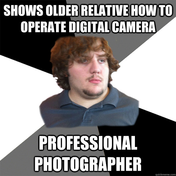 Shows older relative how to operate digital camera PROFESSIONAL PHOTOGRAPHER  Family Tech Support Guy