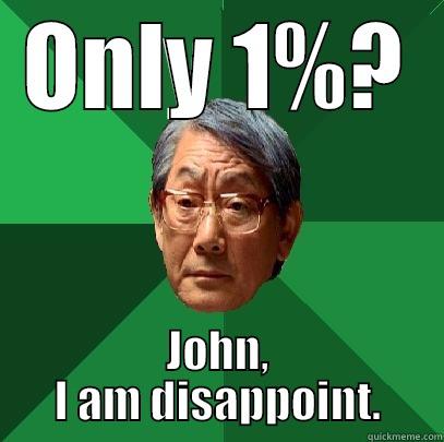 Only 1%? - ONLY 1%? JOHN, I AM DISAPPOINT. High Expectations Asian Father