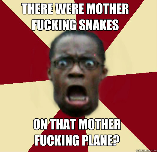 there were mother fucking snakes on that mother fucking plane?  Epiphany Guy