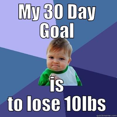 Weight loss goal - MY 30 DAY GOAL IS TO LOSE 10LBS Success Kid