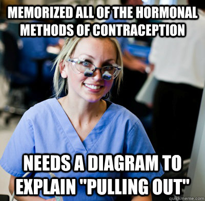 Memorized all of the hormonal methods of contraception Needs a diagram to explain 