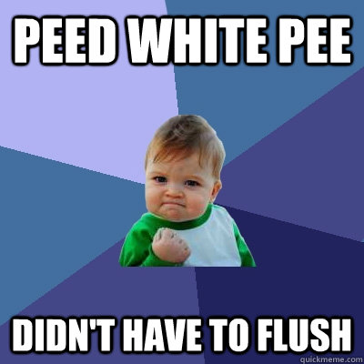 Peed white pee Didn't have to flush  Success Kid