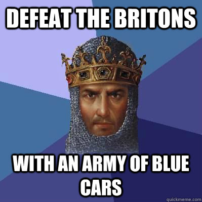 DEFEAT THE BRITONS WITH AN ARMY OF BLUE CARS  Age of Empires