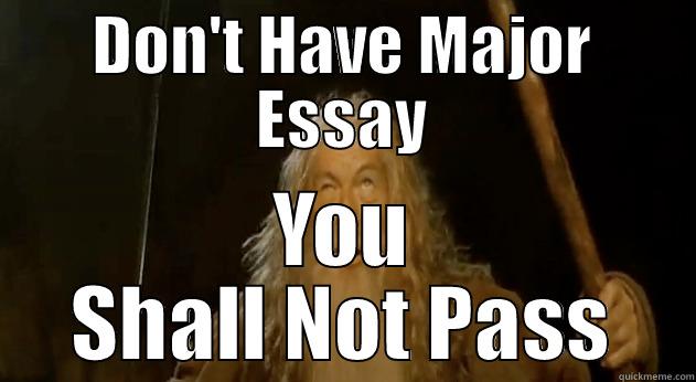 Can not Pass - DON'T HAVE MAJOR ESSAY YOU SHALL NOT PASS Misc