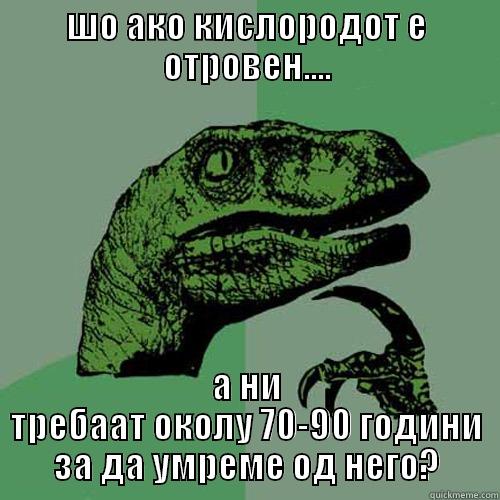 шо ако... - ШО АКО КИСЛОРОДОТ Е ОТРОВЕН.... А НИ ТРЕБААТ ОКОЛУ 70-90 ГОДИНИ ЗА ДА УМРЕМЕ ОД НЕГО? Philosoraptor