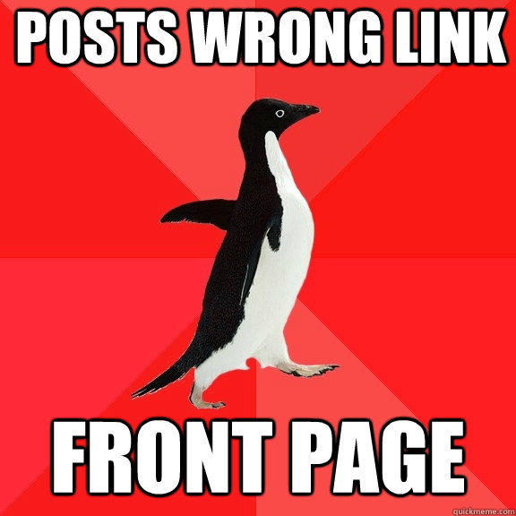 Posts wrong link front page  Socially Awesome Penguin