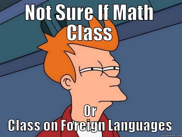 NOT SURE IF MATH CLASS OR CLASS ON FOREIGN LANGUAGES Futurama Fry