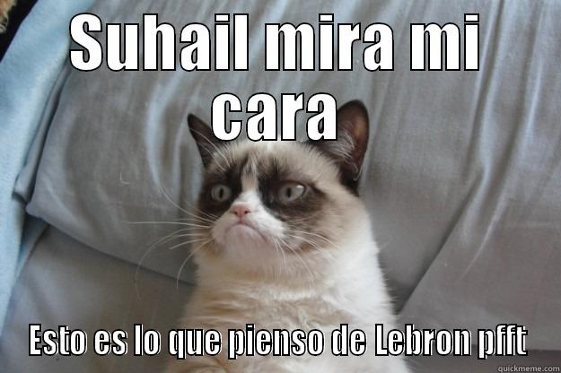 SUHAIL MIRA MI CARA ESTO ES LO QUE PIENSO DE LEBRON PFFT Grumpy Cat