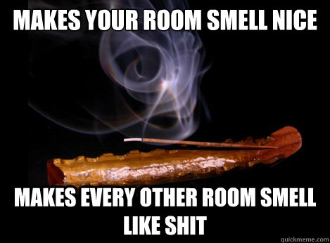 Makes Your Room Smell Nice
 Makes every other room smell like shit  Scumbag Incense