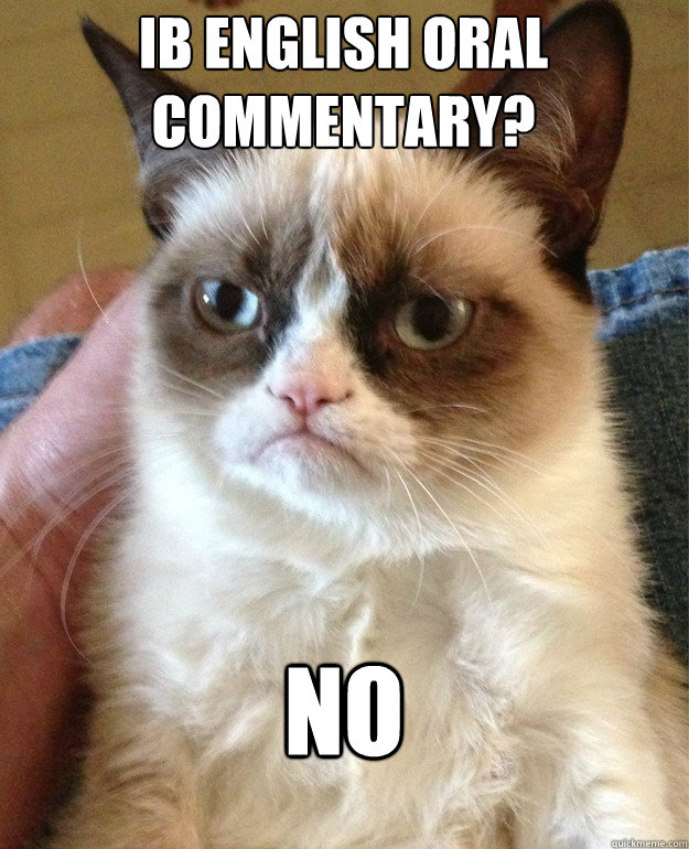 Ib english oral commentary? NO  Grumpy Cat