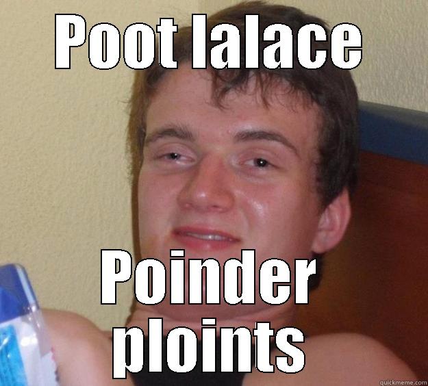 POOT LALACE POINDER PLOINTS 10 Guy