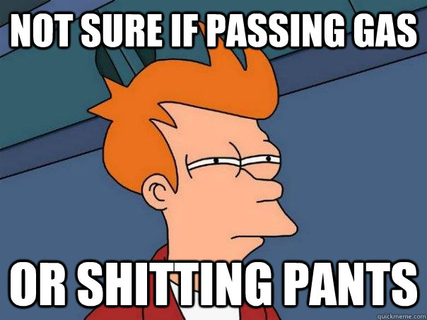 not sure if passing gas or shitting pants - not sure if passing gas or shitting pants  Futurama Fry