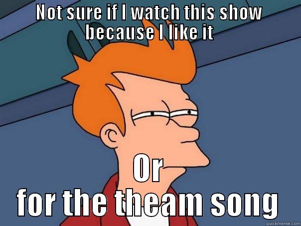 not sure - NOT SURE IF I WATCH THIS SHOW BECAUSE I LIKE IT OR FOR THE THEAM SONG Futurama Fry