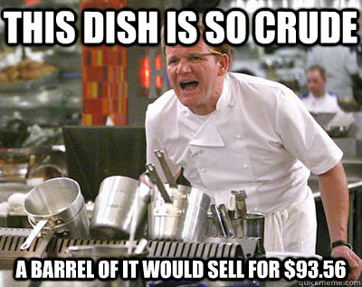 this dish is so crude a barrel of it would sell for $93.56  Chef Ramsay