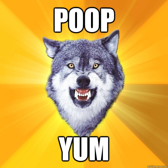 poop yum  Courage Wolf