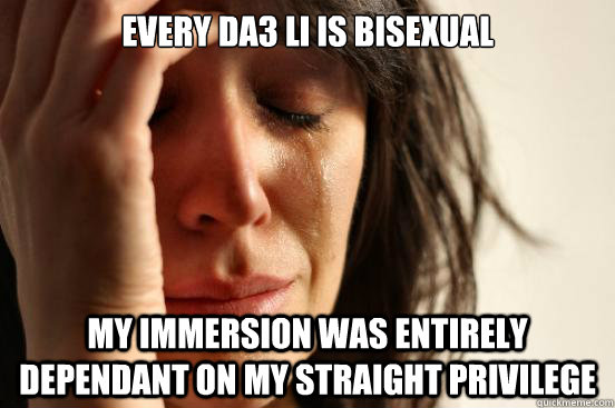 Every DA3 LI is bisexual My immersion was entirely dependant on my straight privilege  First World Problems