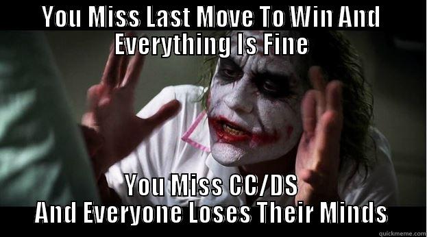 Everyone Loses Their Mind - YOU MISS LAST MOVE TO WIN AND EVERYTHING IS FINE YOU MISS CC/DS AND EVERYONE LOSES THEIR MINDS Joker Mind Loss