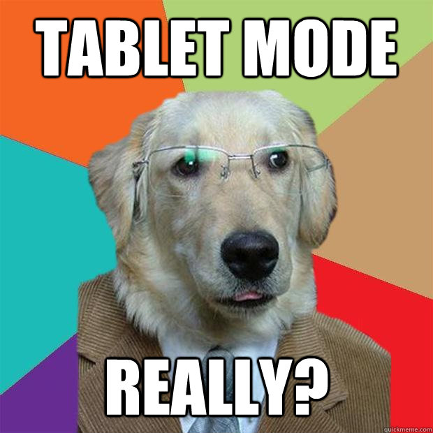 tablet mode really?  Business Dog