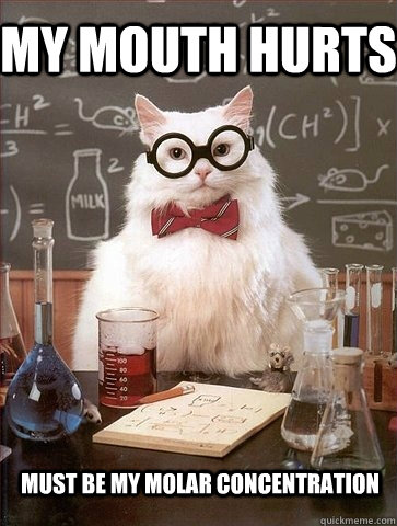 My mouth hurts Must be my molar concentration - My mouth hurts Must be my molar concentration  Chemistry Cat