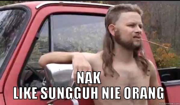  NAK LIKE SUNGGUH NIE ORANG Almost Politically Correct Redneck