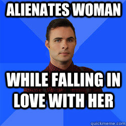 Alienates woman while falling in love with her - Alienates woman while falling in love with her  Socially Awkward Darcy