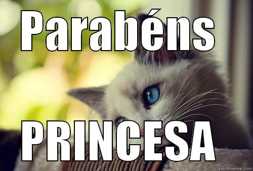 PARABÉNS  PRINCESA  First World Problems Cat