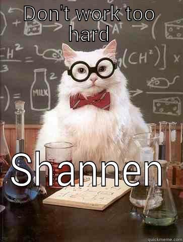 DON'T WORK TOO HARD SHANNEN Chemistry Cat