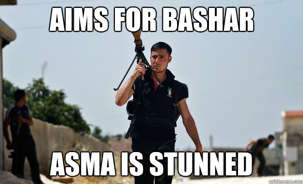 Aims for Bashar Asma is stunned Caption 3 goes here  Ridiculously Photogenic Syrian Soldier