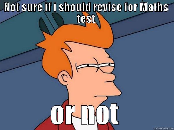 NOT SURE IF I SHOULD REVISE FOR MATHS TEST OR NOT Futurama Fry